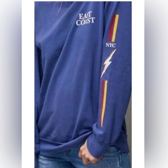 Anthropologie NWT T.la East Coast NYC Oversized Boyfriend Sweatshirt size L. - Picture 3 of 6